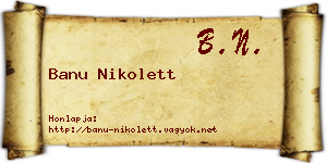 Banu Nikolett névjegykártya