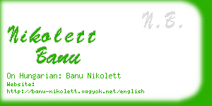 nikolett banu business card